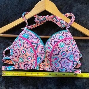 Pretty Pink Blue Swim Top Bikini Top